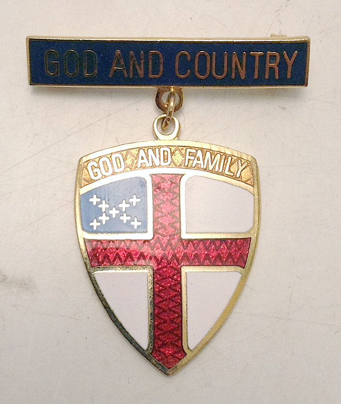 Vintage Boy Scout God and Country Medal BSA Church Pin Scouts Award